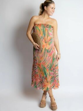 Sunset Ridge Plisse Midi Dress